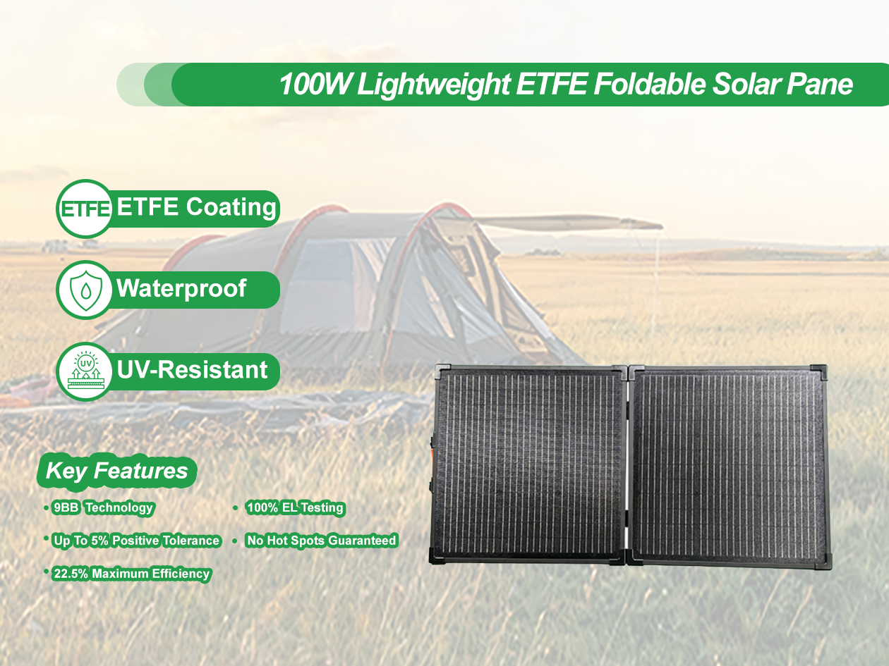 100W Lightweight ETFE Foldable Solar Panel