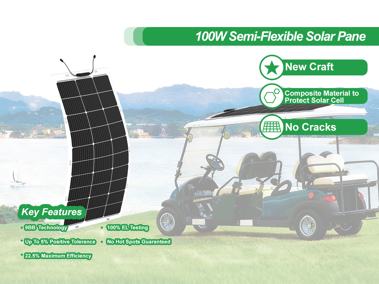 100W Semi-Flexible Solar Panel